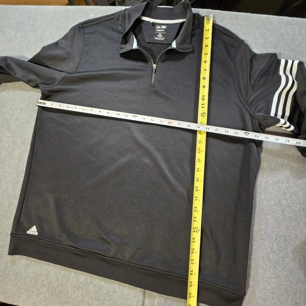 Adidas Golf Climalite Mens 2XL Black Quarter Zip Pullover‎ Sweatshirt